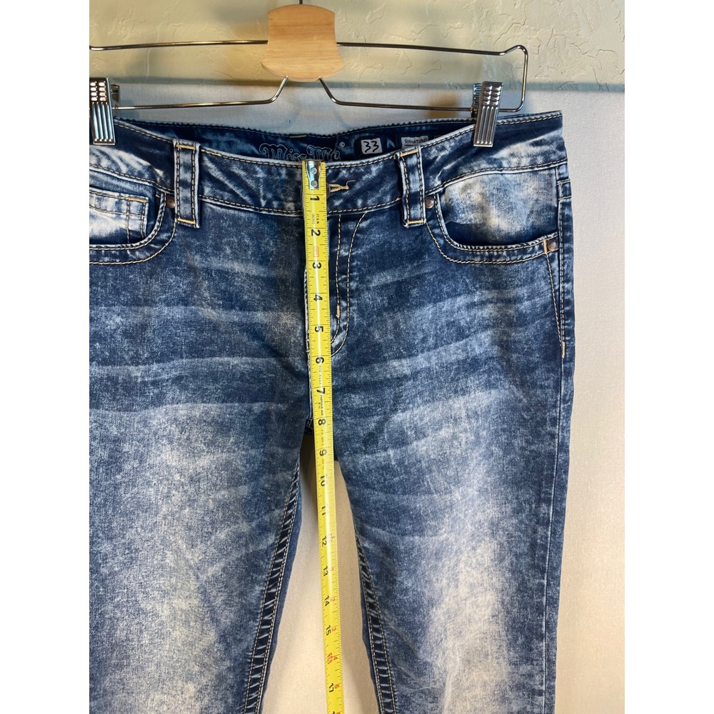 Miss Me Signature Skinny Jeans 33 Blue Acid Wash Mid Rise Denim P149 - Picture 6 of 9